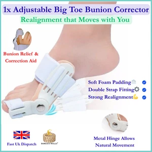 Toe Big Bunion Separator Valgus Corrector Straightener Splint Hallux Foot Spacer - Picture 1 of 8