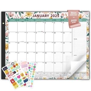 Desk Calendar 2025-2026 Large 22"x17" Monthly Planner Pad with Plastic Cover ... - Picture 1 of 7