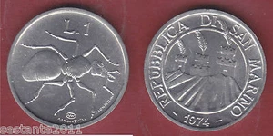 S65, SAN MARINO 1 LIRA FORMICA 1974 DA SERIE DIVISIONALE KM 30, FDC / UNC - Imagen 1 de 1