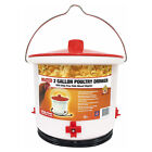 Farm Innovators HB-60P Heated 2 Gallon Poultry Water Bucket Drinker, White/Red