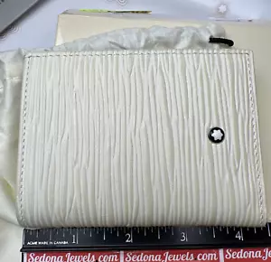 $355 MSRP - Montblanc Ivory 4cc Wallet 130941 - NEWEST STYLE & COLOR - Picture 1 of 8