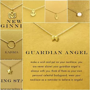 Inspirational Message Gold Silver Necklace Pendant Gift Cute Card Small - Picture 1 of 70