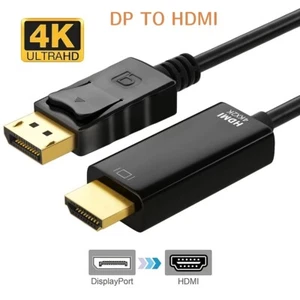 Display Port to HDMI Cable DP Adapter Converter Audio Video PC HDTV 1080P 60Hz - Picture 1 of 12