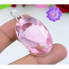 Pink Kunzite Gemstone 925 Silver Pendant Handmade Jewelry Pendant