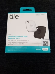 OPEN BOX Tile Mate 2022 Item Finder Tracker RE-45002 (2 Pack) Black & White - Picture 1 of 3