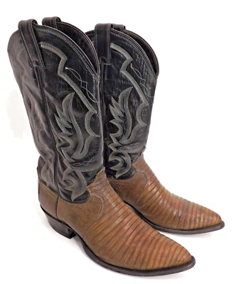 Justin экзотический ящерица кожи ботинки стиль Y0379: сделано в США - мужской размер 91⁄2 (9,5) D - Изображение 1 из 4