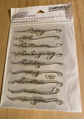 全新 Stampendous 完美清晰邮票 季度旋转 9 张邮票套装 SCRIPT — 第 1/4 张图片