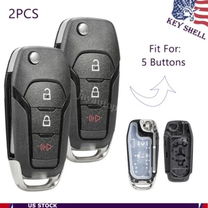 2 Replacement For Ford N5F-A08TAA Smart Remote Shell Case Pad Flip Key Uncut 3B - Picture 1 of 9