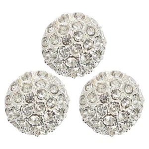 3 Pcs Metal Buttons Diamonds Coat Sewing Crystal Embellishments - Picture 1 of 12