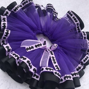 Batman Girls Dark Purple Tutu, Birthday Tutu, Party Tutu, Batman Dress Up Tutu - Picture 1 of 6