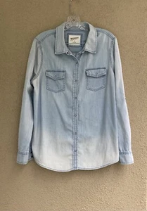 Arizona jean co fading denim women's 3/4, Long Sleeve shirt. - Picture 1 of 5