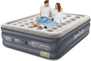 Queen Air Mattress with Built in Pump, Inflatable Blow up Mattress, 18" Raised C - Picture 1 of 12