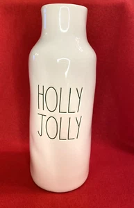 Rae Dunn “Holly Jolly” Christmas Vase BRAND NEW Farmhouse Decor Graphic Print - Picture 1 of 6