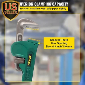 Pipe Wrench 48", Heavy-Duty Straight, Adjustable Plumbing Tool, 4.3" Jaw Capa... - Picture 1 of 12