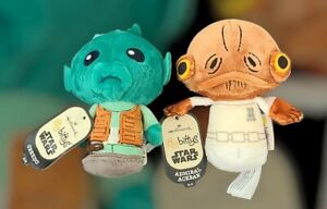 Star Wars Itty Bittys Lot of 2, Greedo And Admiral Ackbar, New with Tags