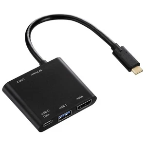 Hama USB-C 3.1 USB-Hub HDMI USB-Adapter 4K Monitor TV PC auch für Thunderbolt 3 - Bild 1 von 7
