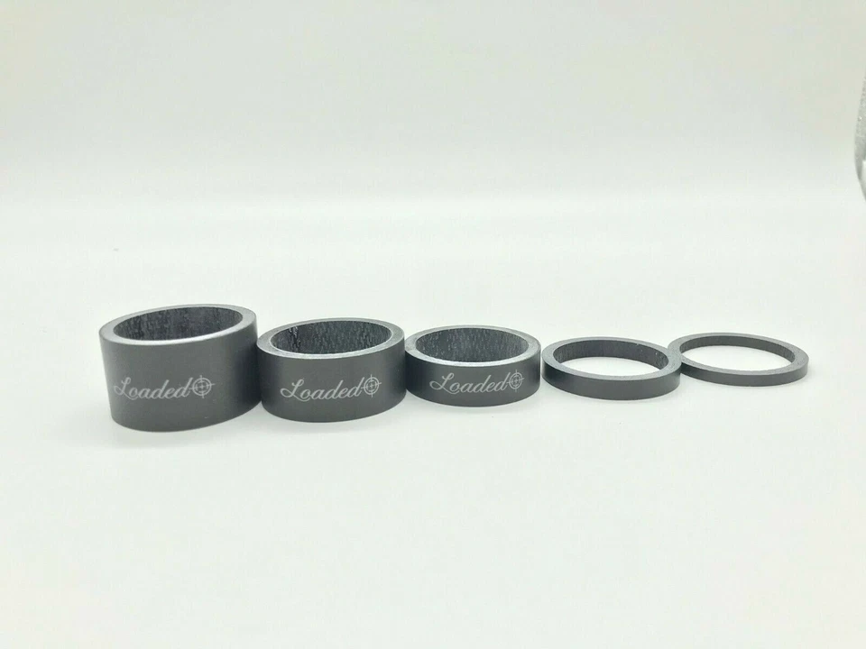 Загруженная велосипедная гарнитура прокладки из углеродного волокна 1-1/8 упаковка 5 шт. 3 мм, 5 мм, 10 мм, 15 мм, 20 мм - Изображение 1 из 2