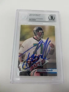 Tony Boselli 1995 Stadium Club Rookie Card  Signed Autographed Card Beckett Slab - Imagen 1 de 1