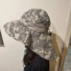 Sun Protection Zone Sun Beach UPF 50 Kid's Junior Floppy Camo Sun Hat 6 Yrs + - Picture 1 of 9