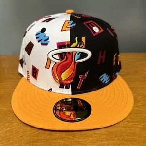 New Era 59Fifty Miami Heat Split Mixtape City Edition Mashup Fitted Hat Sz 7 3/8 - Picture 1 of 5