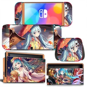 Miku Hatsun Anime Skin Aufkleber Stickers + Schutzfolie Für Nintendo Switch OLED - Picture 1 of 2