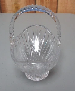 Cesta de cristal cuenco plato diseño flor amapola grabado esmerilado caramelo vidrio vintage - Imagen 1 de 4