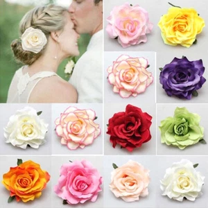 Womens Rose Flowers Hairpin Hair Clip Wedding Bridal Party Hair Accessories Gift - Picture 1 of 34