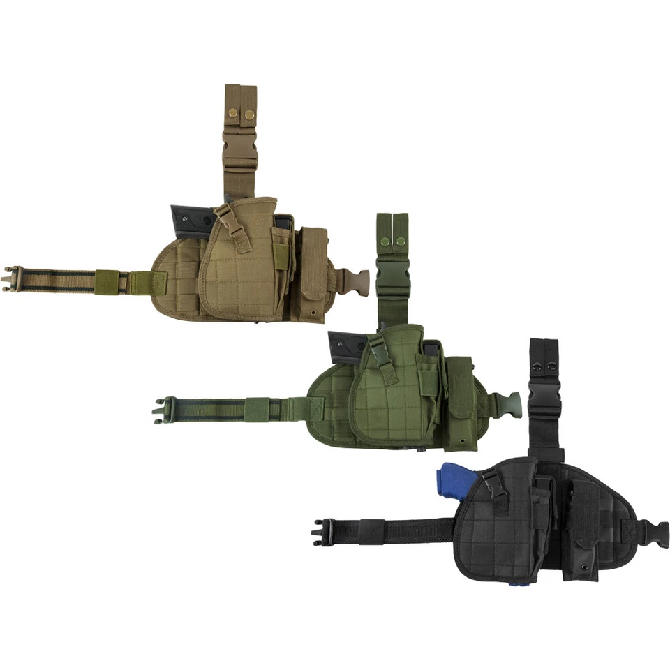 VISM Airsoft Drop Leg MOLLE Panel w/ Holster & Pouches by NcSTAR CVDLHOL2956 - Image 1 of 1