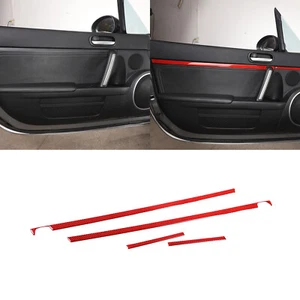 For Mazda MX-5 2009-2014 Door Trim Strip 4PCS Carbon Fiber Red - Picture 1 of 11