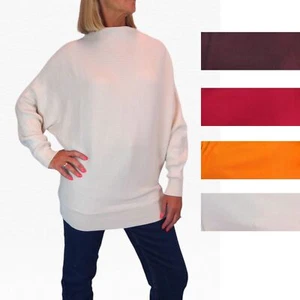 Ladies Rib Turtle Neck Batwing Jumper Soft Knit Long Sleeve Pullover Top 6 - 10 - Picture 1 of 33