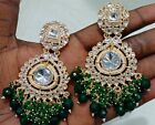 Joharibazar Gold Plated Pestal Beads Kundan Earrings Polki Ethnic Jewelry Set n