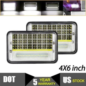 2pcs 4x6" LED Headlight Hi/Lo Sealed DRL Lamp For Freightliner FLD120 FLD112 US - Bild 1 von 12