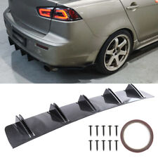 For Mitsubishi Lancer Carbon Fiber Rear Bumper Lip Diffuser Splitter Shark Fin