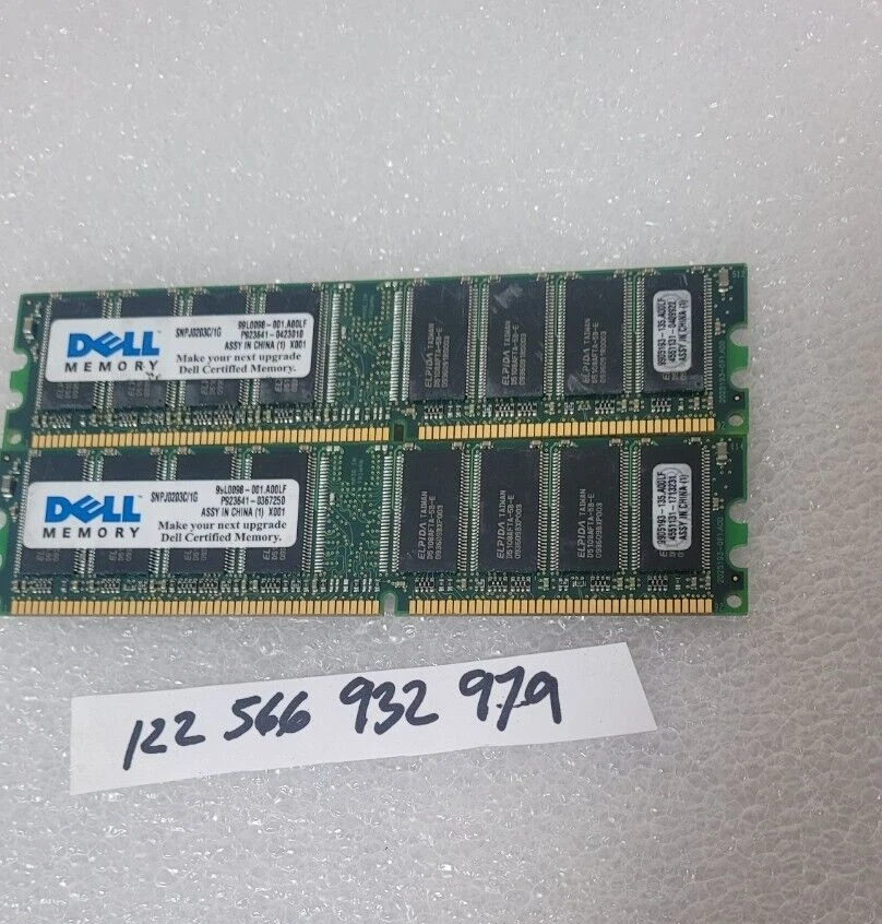 2gb= 2x 1gb  PC3200 DDR 400 Mhz Low density memory 2Rx8 CL3 DIMM DDR1 RAM INTEL - Image 1 of 1