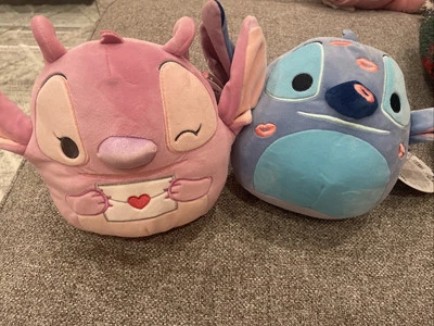 NEW Squishmallows 8" Disney Lilo & Stitch Valentines Day Angel And Stitch - Image 1 of 4
