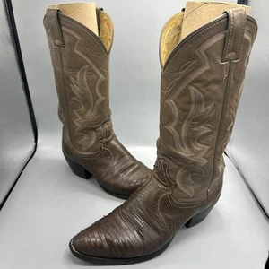 Justin Style 8493 Mink Iguana Lizard Western Style Cowboy Boots size 8D - Picture 1 of 13