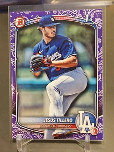 2025 Bowman Prospects Purple Pattern #BP117 Jesus Tillero /199 - Picture 1 of 2