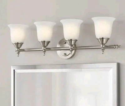 Hampton Bay Olgelthorpe 4-Light Bathroom Vanity Light Chrome 1001220867 - Image 1 of 4