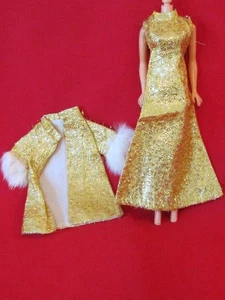 De colección Peggy Ann Barbie Clon Floral Dorado con Vestido de Piel Vestido y Chaqueta Mod Años 60 - Imagen 1 de 8