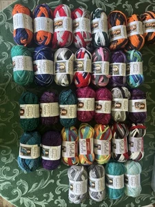 Lot of 33 Skeins Variety Red Heart Boutique Sashay Yarn & Starbella Premier - Picture 1 of 15