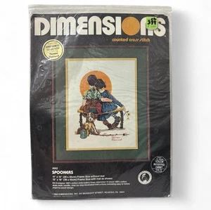 Vintage 80er Norman Rockwell Spooners Kreuzstich-Set Abmessungen 3502 versiegelt - Bild 1 von 2