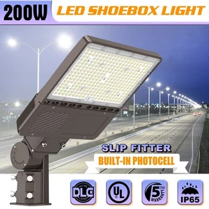 200W LED Parking Lot Light Dusk to Dawn Outdoor Commercial Shoebox Area Light UL - Picture 1 of 22