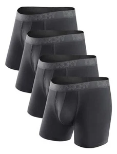 Mens Underwear Boxer Briefs Breathable Soft Moisture-Wicking with Fly - Picture 1 of 7