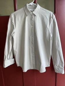 La Collection Belgium Emilia Cristallo Gray Cotton-Blend Poplin Blouse Size 1/36 - Picture 1 of 8
