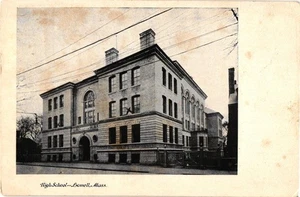 Vintage High School, Lowell, MA 1906c Postkarte - Bild 1 von 2