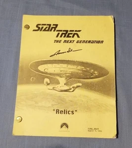 Star Trek TNG bozza finale sceneggiatura "Relics" originale firmato da James Doohan Scotty - Foto 1 di 14