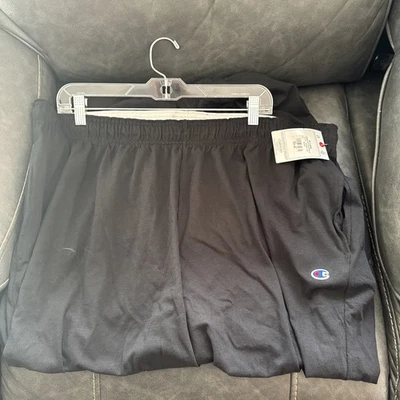 "Pantalones deportivos para correr 4XL auténticos con logotipo Champion C, dobladillo elástico negros L 32""" Foto 1 de 3