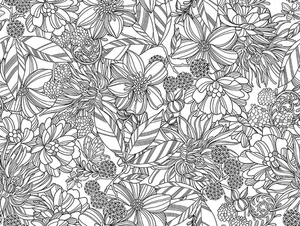 QT Fabrics Garden At Twilight by Julie Lynch 31420 Z weiße Schablone Blumenmuster Baumwolle - Bild 1 von 1