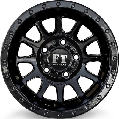 4 Wheels 15" FT5092 15x10 5x114.3 Gloss Black -44ET 73.1CB (FT50921510511444GB) - Image 1 of 3