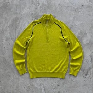 Vintage 90s Hugo Boss Wool 1/4 Zip Sweater Size M Green - Picture 1 of 8